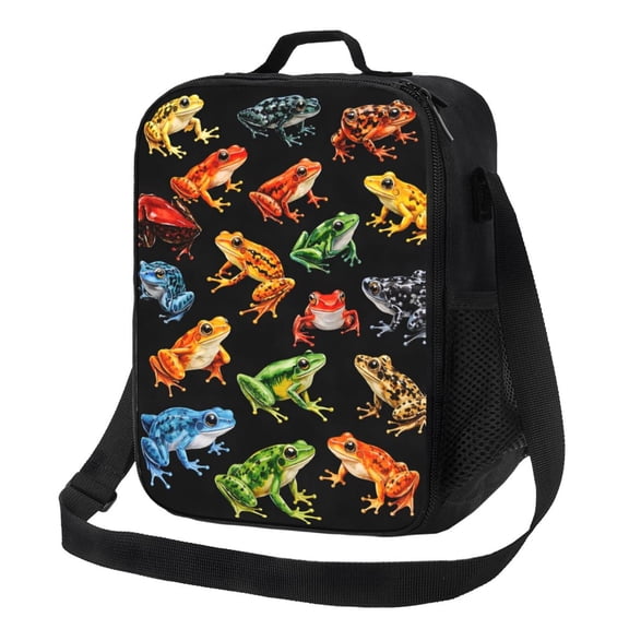 Frog Lunch Bag Insulated Thermal Box with Shoulder Strap & Handle for Work and Picnic