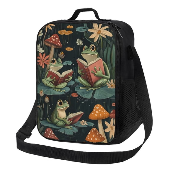 Frog Lunch Bag Reusable Lunch Box Insulated Tote Bag with Adjustable Shoulder Strap