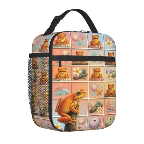 Frog Lunch Box, Portable Insulated Soft Shell Picnic Pack, Reusable High-Performance Thermal Bento Carrier, Daypack For Outdoor Travel