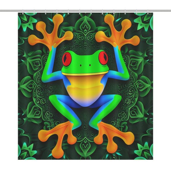 Frog Mandala Art Print Shower Curtain Bathroom Curtains Waterproof Fabric Home Partition Screen Living Room