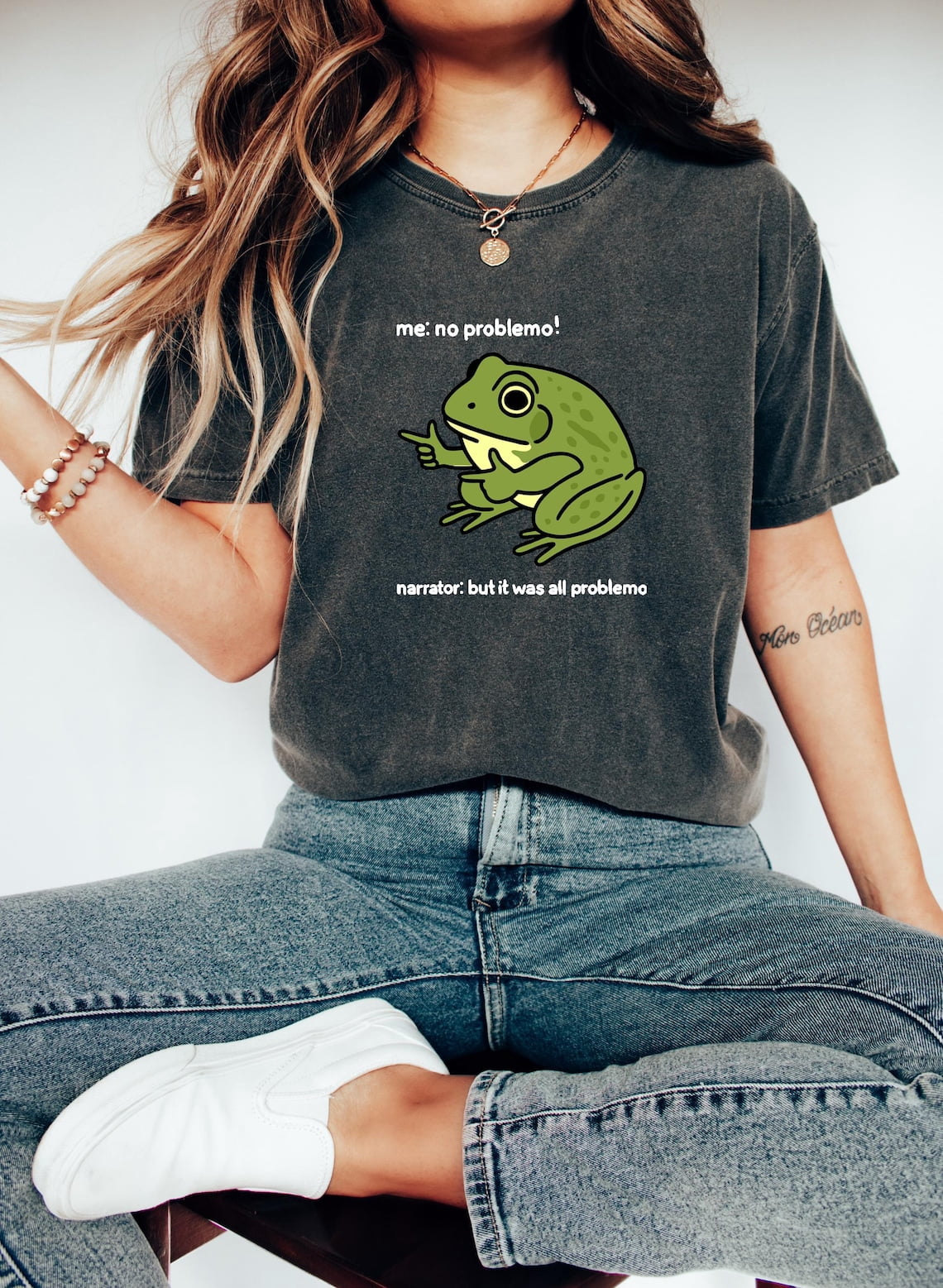 Easy Problem Statement Frog Me No Problemo Statement T-Shirt - Walmart.com