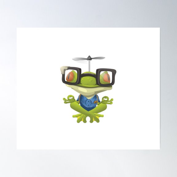 Frog Meditation Poster Wall Art, Modern Wall Decor, 8x12 UNFRAMED