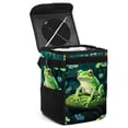thumbnail image 1 of Frog Mini Trash Can Car Garbage Can Car Trash Can - Foldable with Lid, Leak-Proof, Hanging Storage Bag, 1 of 6