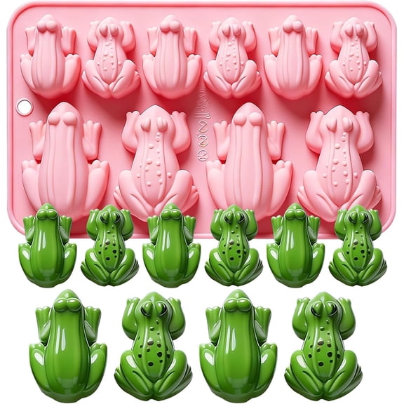 Frog Molds, 10-Cavity   Shape, , 7.13 x 4.37 Inches, for Baking Cupcake Topper  Candy