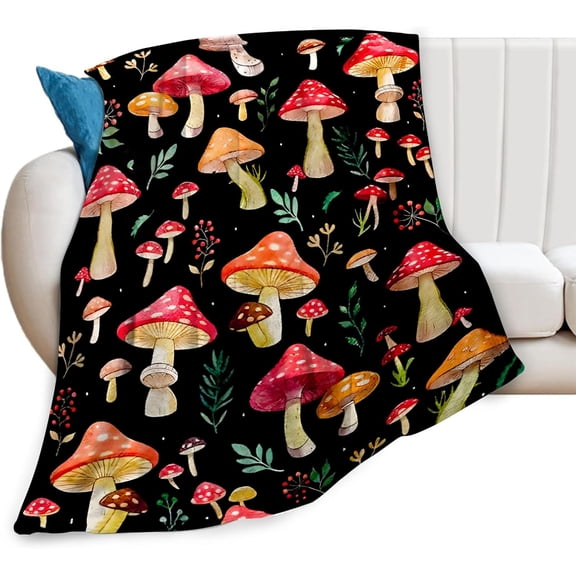 Frog Mushroom Blanket frog gifts for Girl Men frog throw blanket for couch sofa bed soft warm flannel fleece for kids adults 40"x50"