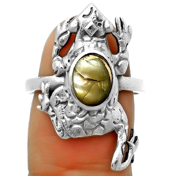 Frog Natural Copper Abalone Shell 925 Sterling Silver Ring s.7.5 Jewelry R-1113 SDR172880