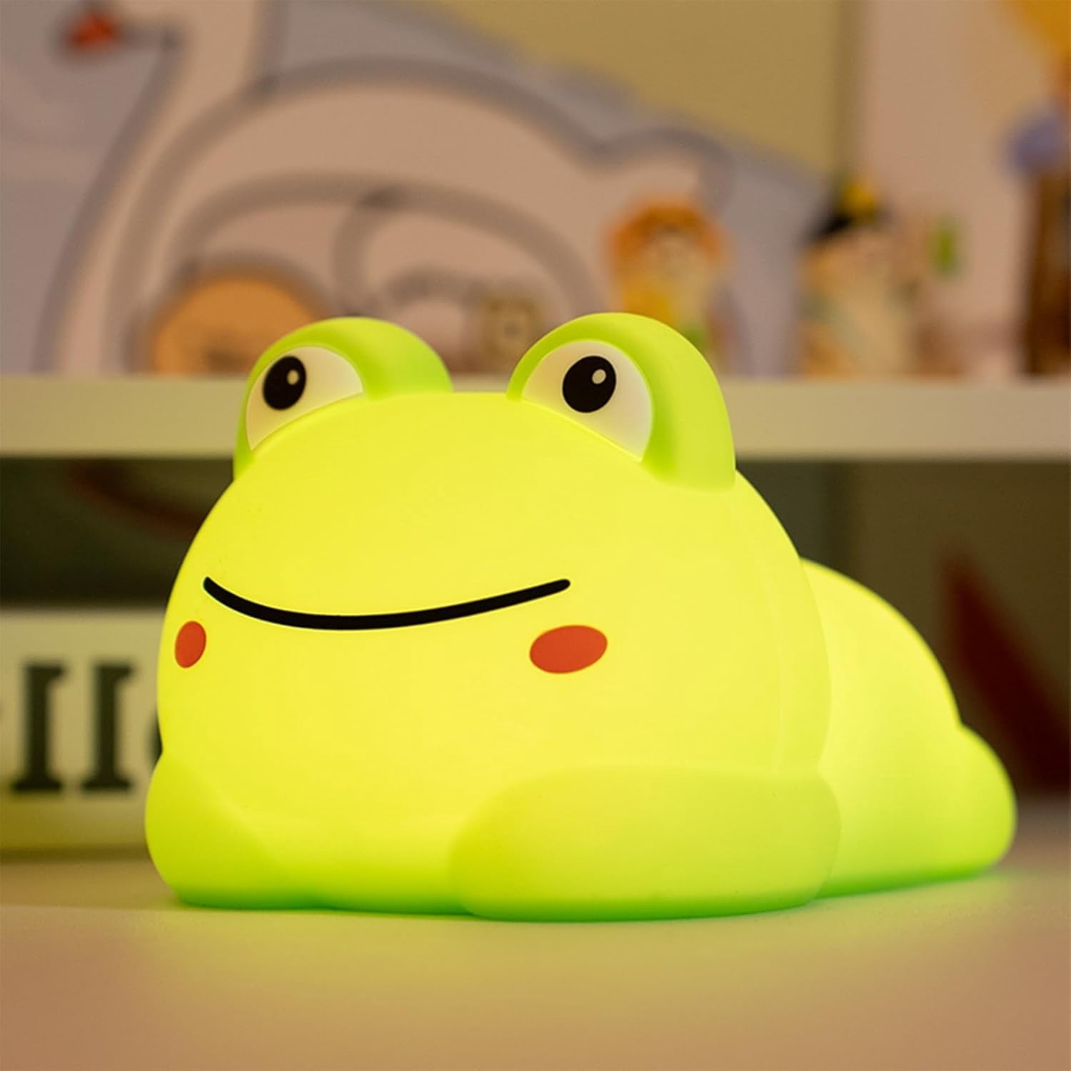 Frog Night Light for Kids, Rechargeable 7 Color Changing Frog Silicone ...