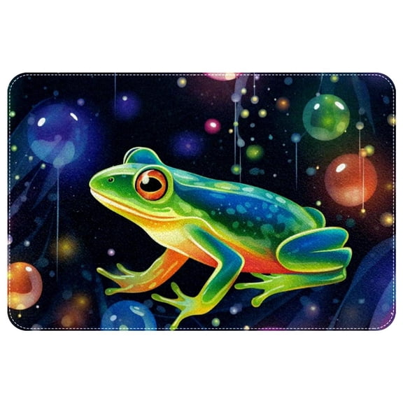 Frog Non-Slip Polyester Office Rug, Machine Washable Chair Rug - for Office Spaces