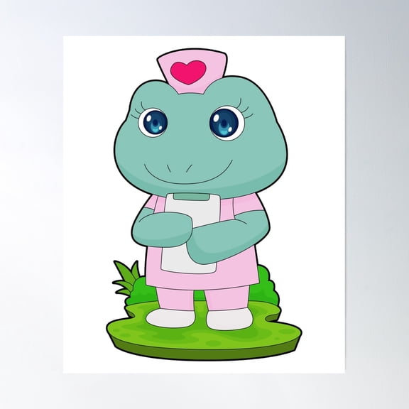 Frog Nurse Note Poster Wall Art, Modern Wall Decor, 8x12 UNFRAMED