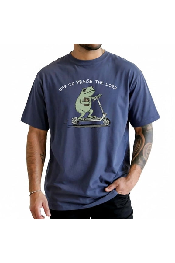 Frog Off To Praise The Lord, Bible Study Shirt, Funny Comfort Colors Christian T-Shirt, Unisex, Full Size