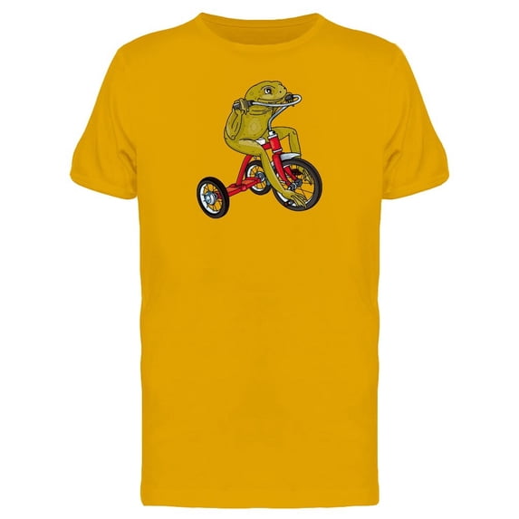 Frog On A Tricycle Cartoon Tee Men's -Image by Shutterstock
