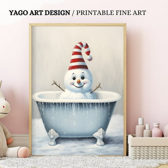 Frog On Toilet Art Print Green: Retro Bathroom- Wall Art Print, 24x36 UNFRAMED