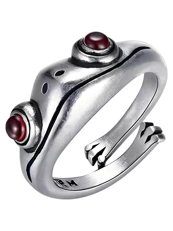Frog Open Ring Adjustable Animal Finger Ring Metal for Women & Men