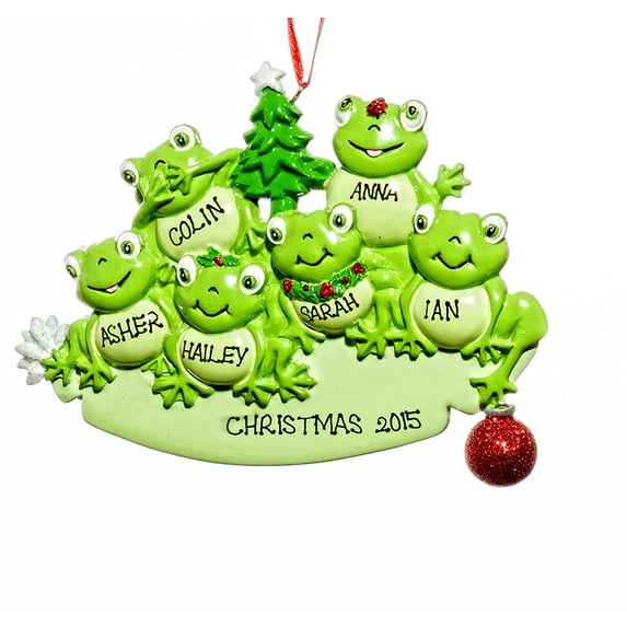 Frog Pad Family 6 Personalized Christmas Ornament DO-IT-YOURSELF