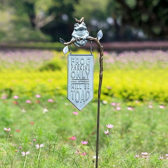 Frog Parking Only, All Others Will Be Toad Garden Stake