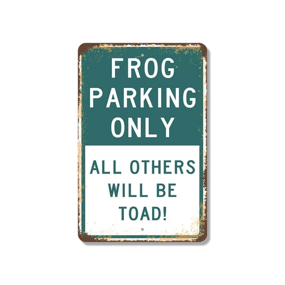 Frog Parking Only All Others Toad 10 Inch x 14 Inch Novelty Plastic Sign Durable Weatherproof UV Protected Perfect for Gardens Patios Fun Gag Gift for Frog Lovers Crafted in the USA