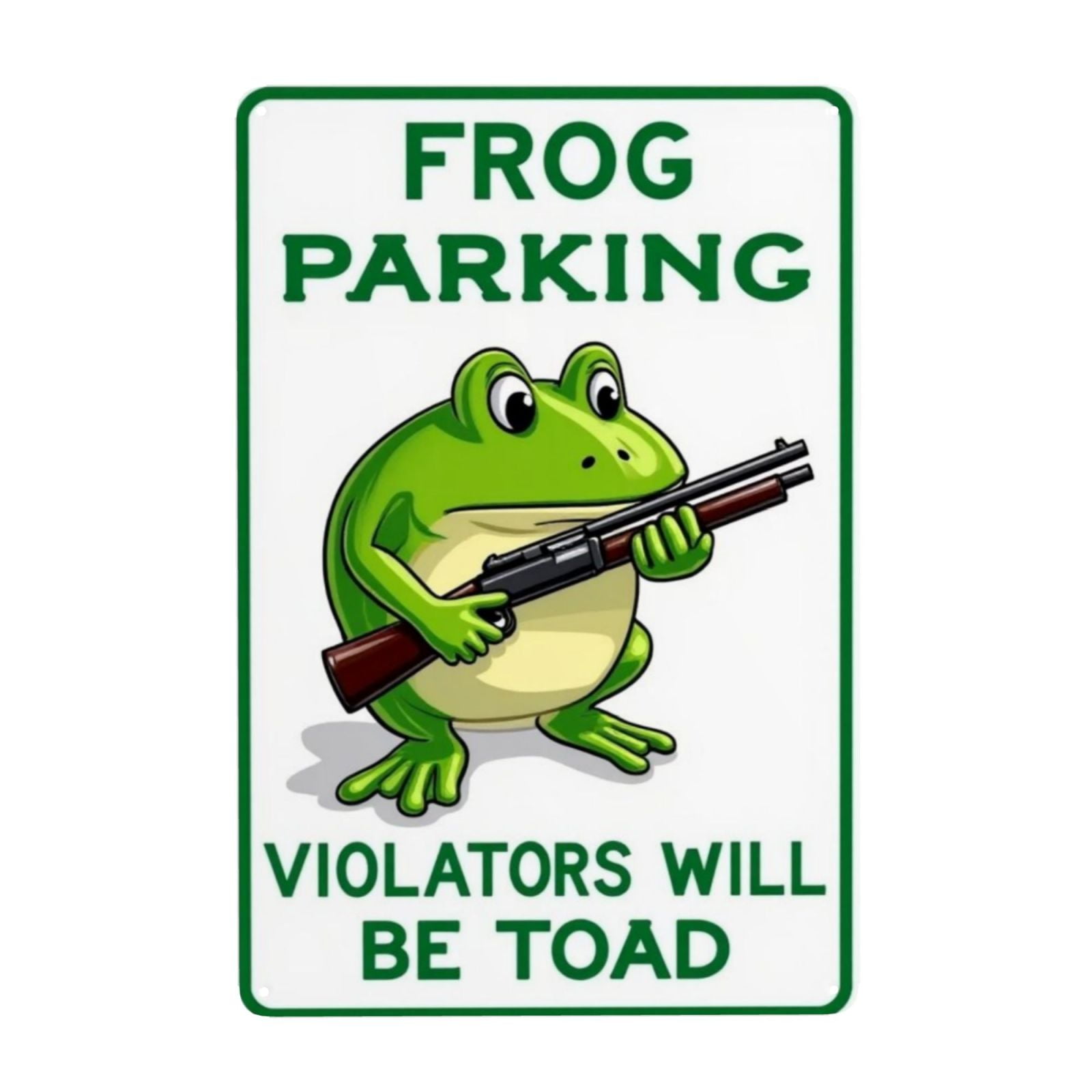 Tin Frog Parking Only Funny Sign Tin Frog Parking Only Funny Sign
