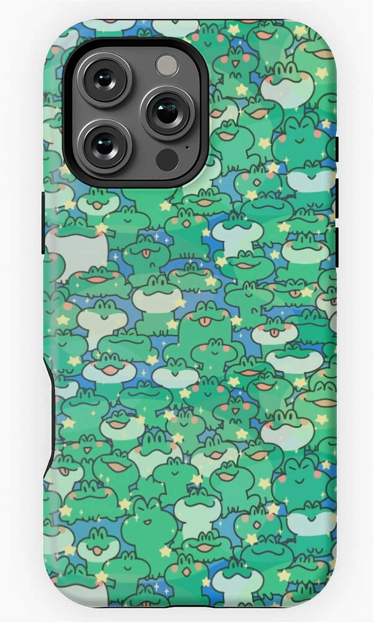 Frog Party Cute Amphibian Art Phone Case for iPhone 16 15 14 13 12 11 ...