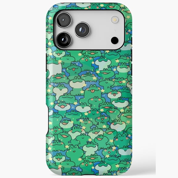 Frog Party Cute Amphibian Celebration Green Toad Art iPhone Case 17 through 11 Pro Max