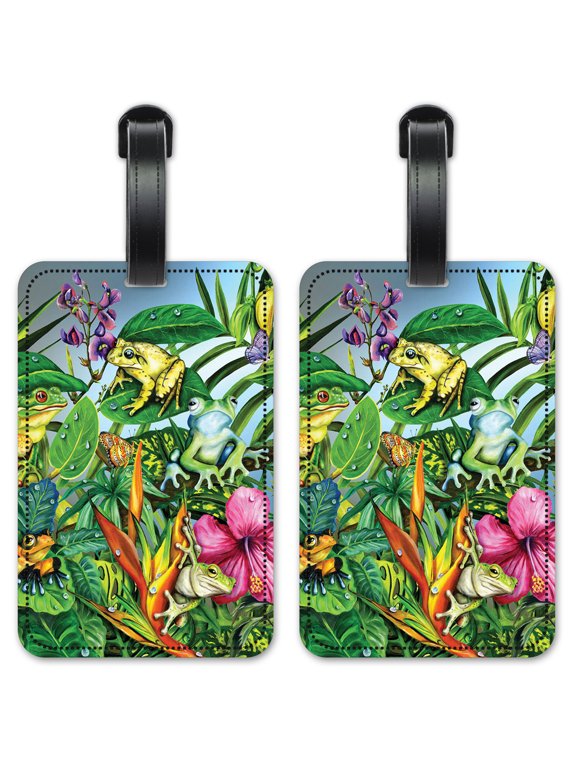 Frog Party - Luggage ID Tags / Suitcase Identification Cards - Set of 2