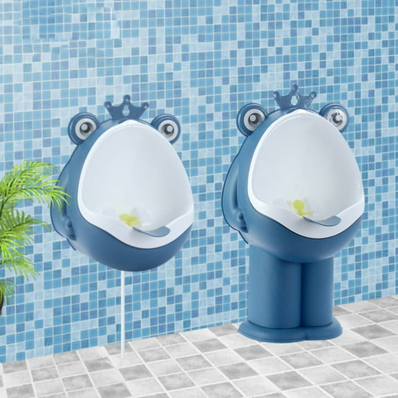 Frog Pee Training,Frog Urinal Potty Training,Potty Training Urinal,Toilet Standing Urinal Wall-Mounted Toilet for Boy,Wall-Mounted Toilet with Funny Aiming Target,Boy Potty Training Toilet,Navy Blue