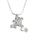 thumbnail image 1 of Frog Pendant Necklace Rhinestone Crystal Rhodium High Polished J0050-CR, 1 of 2