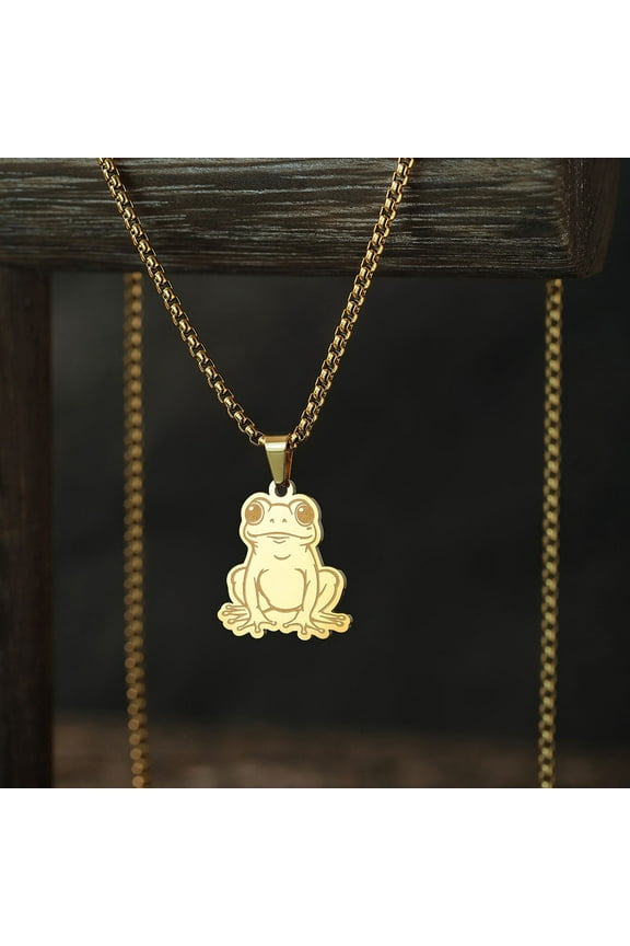 Frog Pendant Necklace for Women Men Jewelry Accessories Cute Neck Chain Necklace Birthday Gifts