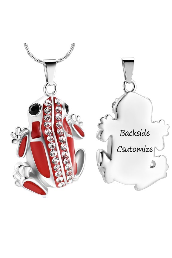 Frog Pendent for Ashes and Chain Cremation Jewelry for Ashes Holder Memorial Jewelry