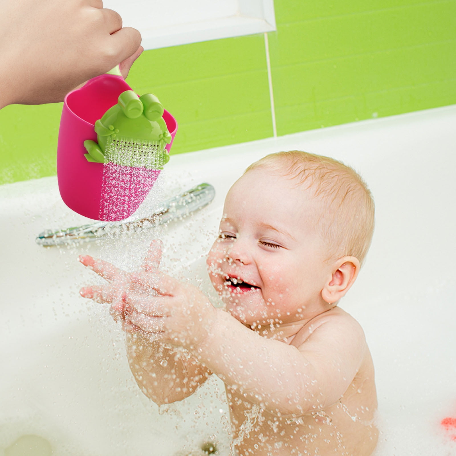 Frog-Perforated Bath Rinser Cup, Cute Bath Rinse Cup For Kids - Shampoo ...