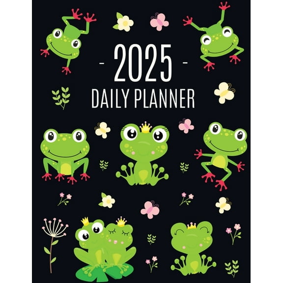 Frog Planner 2025: Funny Amphibian Monthly Agenda January-December Organizer (12 Months) Cute Green Water Animal Schedul, (Paperback)