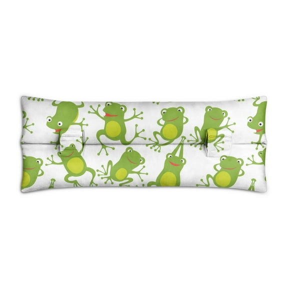 Frog & Plant Print Post-Surgery Seatbelt Pillow - Mastectomy Breast Cancer Heart Surgery Recovery Pad with Secure Straps & Machine Washable (Forest Theme)