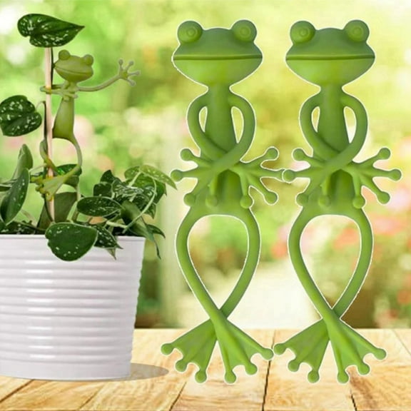Frog Plant Stand Cute Frog Flower Pot Hugger Plant Climbing Fixture Clips Garden Frog Climbing Branch 8pack,8 x Frog Plant Stand,Green