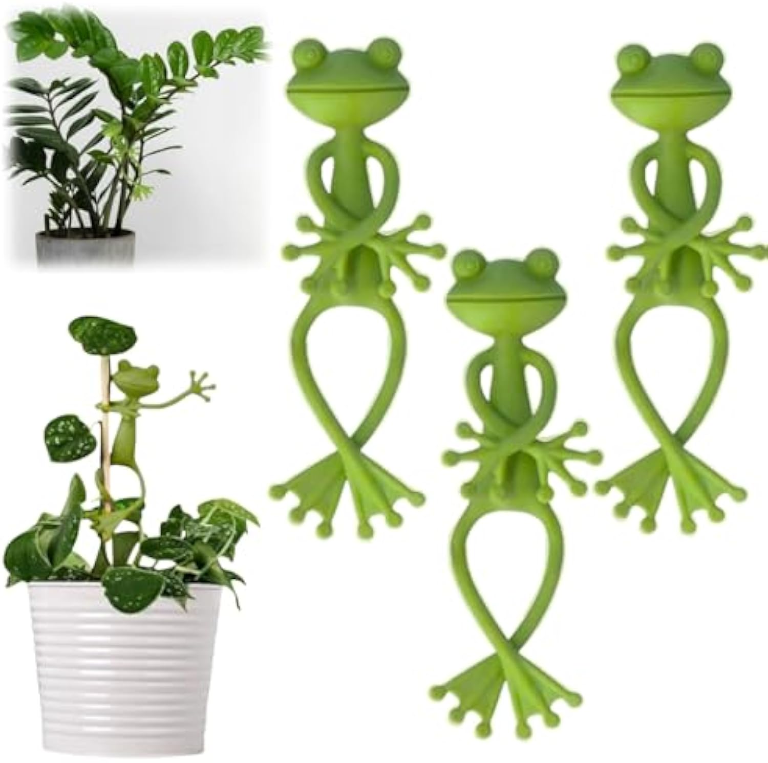 Frog Plant Stand, Cute Frog Flowerpot Climbing Clip Outdoor, Green Frog ...