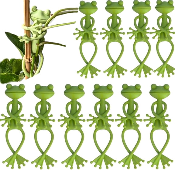 Frog Plant Stand - Garden Plant Clips for Potted Climbing Plants, Vine Plant Leaf Holder Support, Multipurpose Frog Flower Holder, Plant Pins for Indoor Plants, Outdoor Garden Decor (10pcs)
