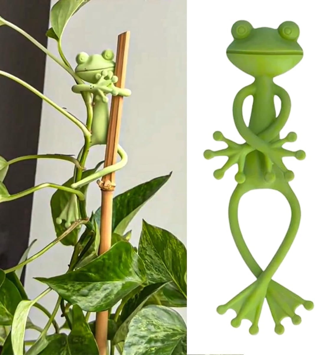 Frog Plant Stand, Green Frog Plant Supports, Plant Frog Holder, Cute ...