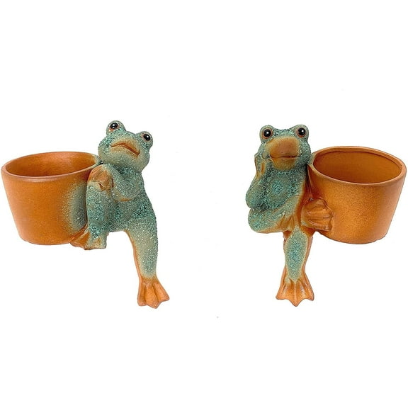 Frog Planters Set For Small Plants Flowers Succulent Garden Home Shelf Decor Collectible 5"x4"