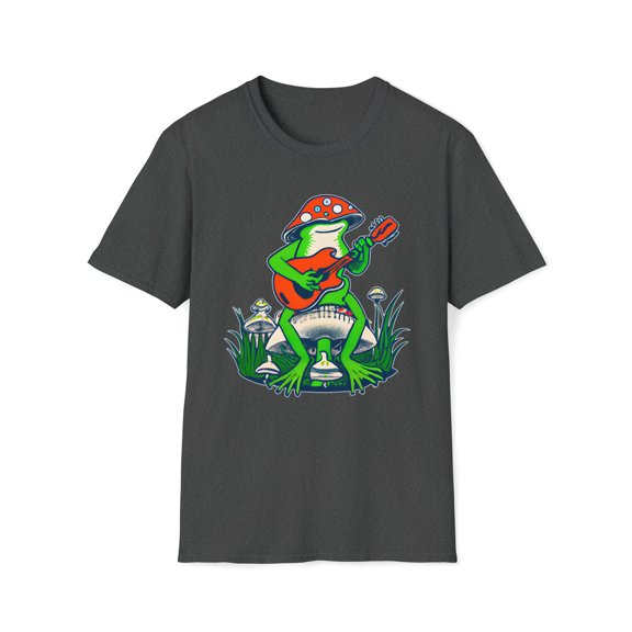 Frog Playing Guitar, Gildan Unisex Softstyle T-Shirt, Graphic Tee, S-3XL