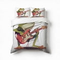 thumbnail image 1 of Frog Playing Guitar Musical Frog Bedding Set 3 Pcs Soft Microfiber Quilt Cover For Bedroom Decor, Comforter Cover With 2 Pillowcase, 1 of 5