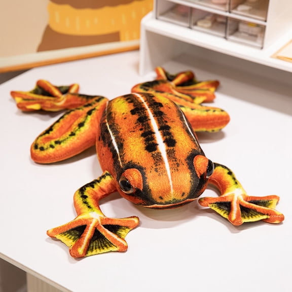Frog Plush Pillow Stuffed Animal 2 Colors Green/Orange 2 Sizes 11in 15in Soft Cute Frog Cushion for Collectors & Gift