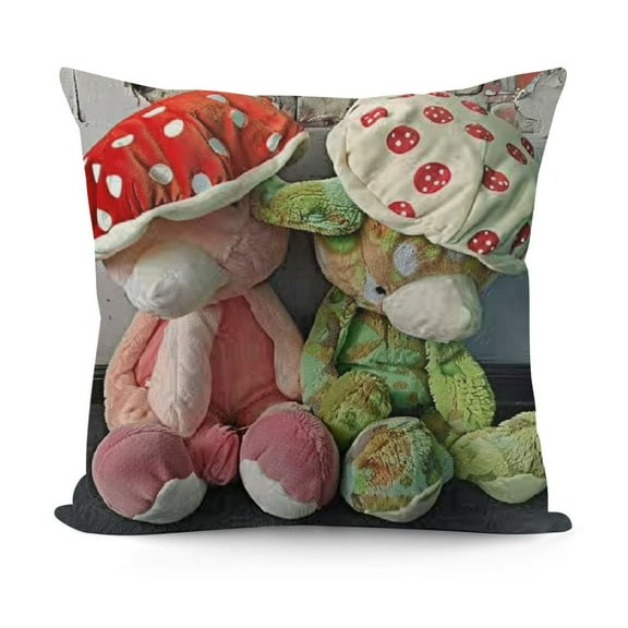 Frog Plush ToysCute Frog with Red Mushroom Hat Stuffed Animals, Kawaii Plushies Gift for Kids Girls Adults Valentines Birthdays Gift (Light Green Body Red Hat)