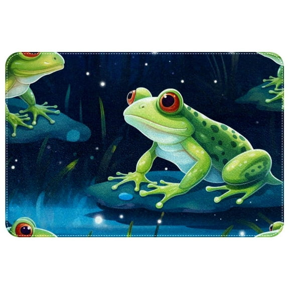 Frog Polyester, Non-Slip, Machine Washable Outdoor Carpet Floor Rug for Door - 3x5 Feet