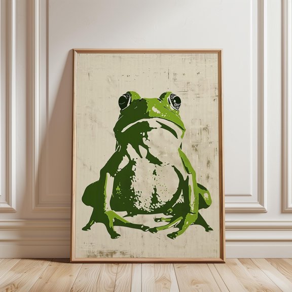 Frog Poster, Modern Nature Illustration , Poster Print Only