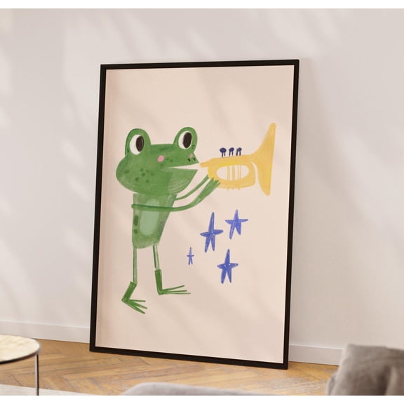 Frog Poster, Music Theme Nursery Wall Art