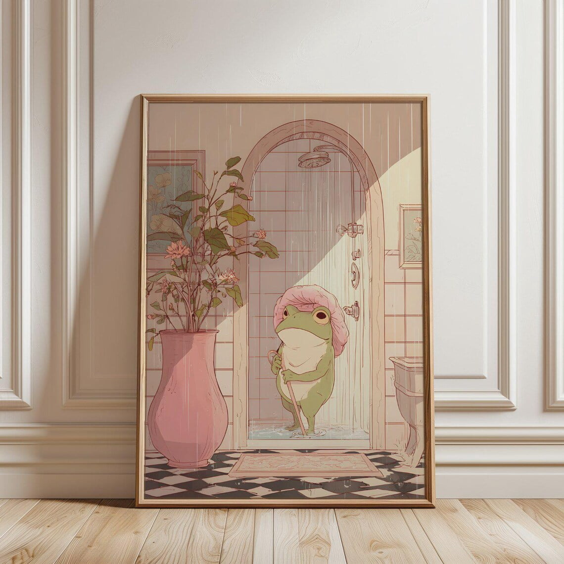 Frog Poster, Shower, Whimsical Illustration, Bathroom, Gallery Wall And ...
