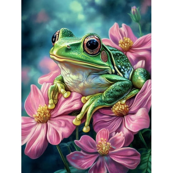 Frog Preprinted 11CT Cross Stitch Kits for Beginners & Adults - Easy Needlepoint Patterns for Home Decor & Craftings 1