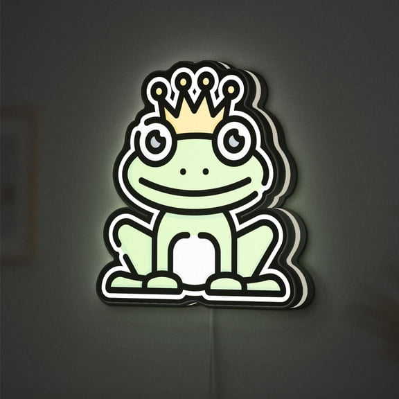 Frog Prince 3D Novelty Light Box, Fairytale Character Lamp Decor, Ideal for Fantasy and Children' s Story Rooms (Width 8 inch, 20cm)