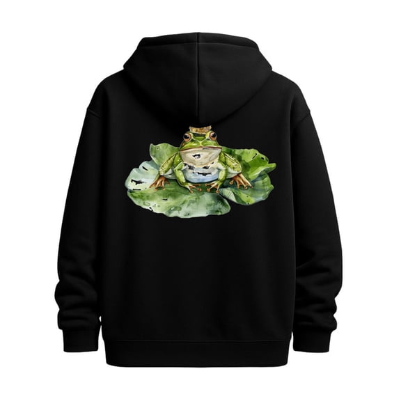 Frog Prince Hoodie hoodies & sweatshirt frog men's graphic hoodies black Warm and lightweight, suitable for winter sports and casual wear vintage amphibians jump