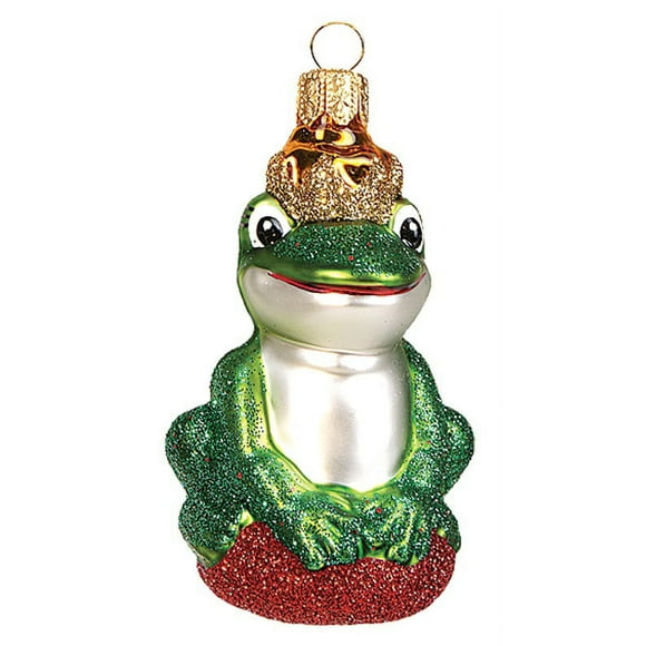 Frog Prince Polish Mouth Blown Glass Christmas Ornament  Tree Decoration