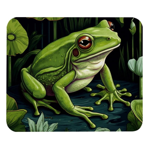 Frog Printed Gaming Mousepad Desk Mat, Non-Slip Rubber Bottom Mouse Mat 8.3x9.8 Inch - Suitable for Office and Gaming