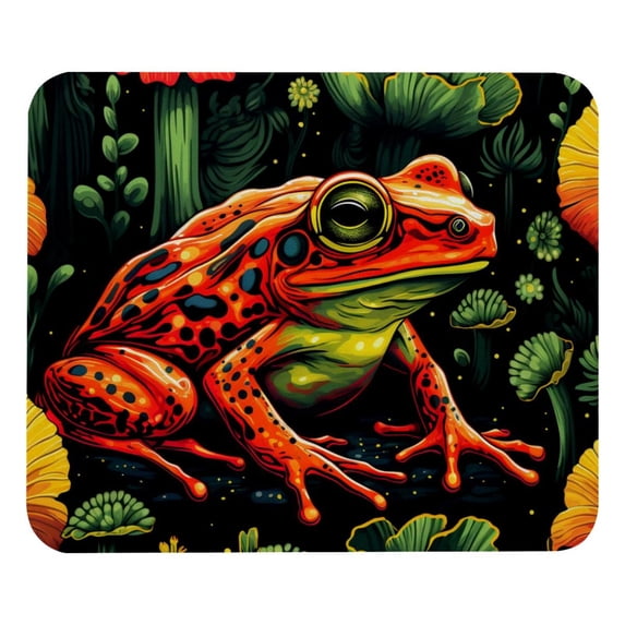 Frog Printed Square Mousepad Desk Pad Desk Mat, 8.3x9.8 Inch, Non-Slip Rubber Bottom, Suitable for Office and Gaming